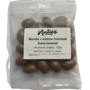 Mandle v mliečnej čokoláde so slaným karamelom